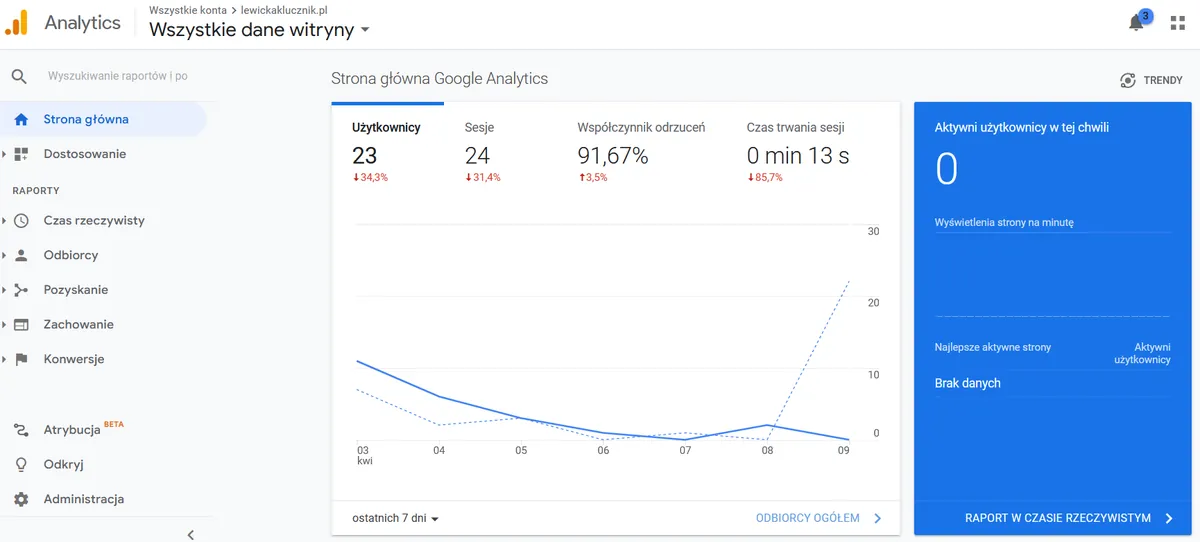 Google Analytics główna