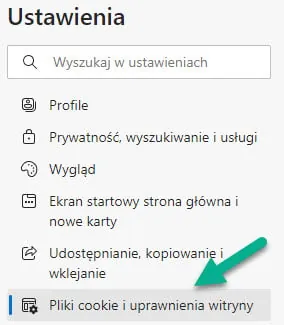 edge ustawienia prywatność
