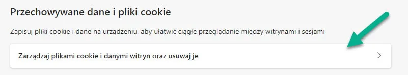 edge przechowywane dane