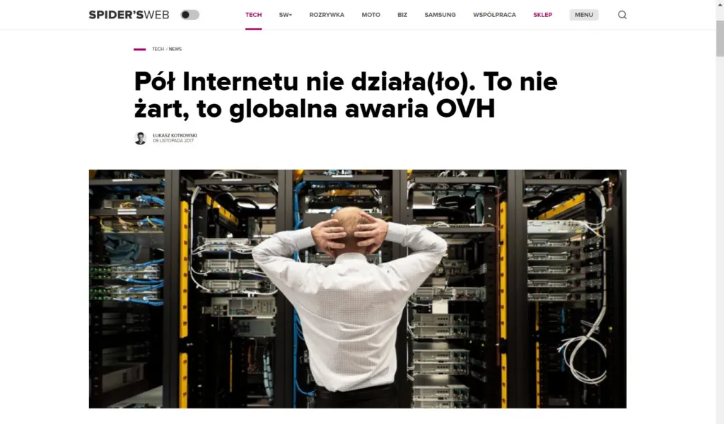ovh awaria serwerów backup kopia zapasowa