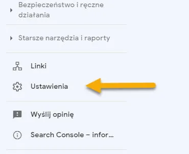 ustawienia Google Search Console