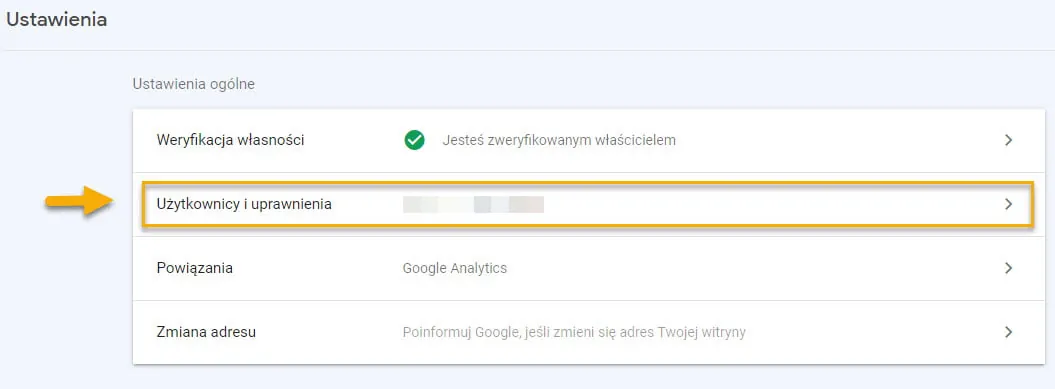 Google Search Console użytkownicy i uprawnienia