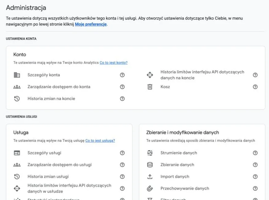 Administracja w Google Analytics 4: zarządzanie dostępem do konta i usługi