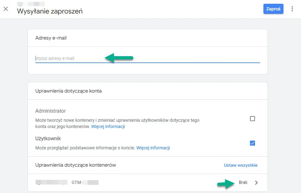 Tag Menedzer dodanie użytkownika konta