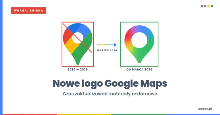 Nowa ikona Google Maps z gradientem 2026 - porównanie starego i nowego logo