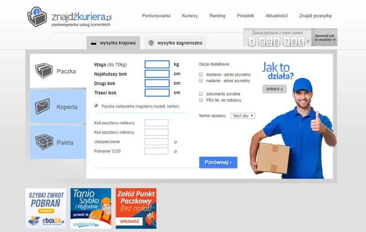 ZnajdzKuriera.pl screen www