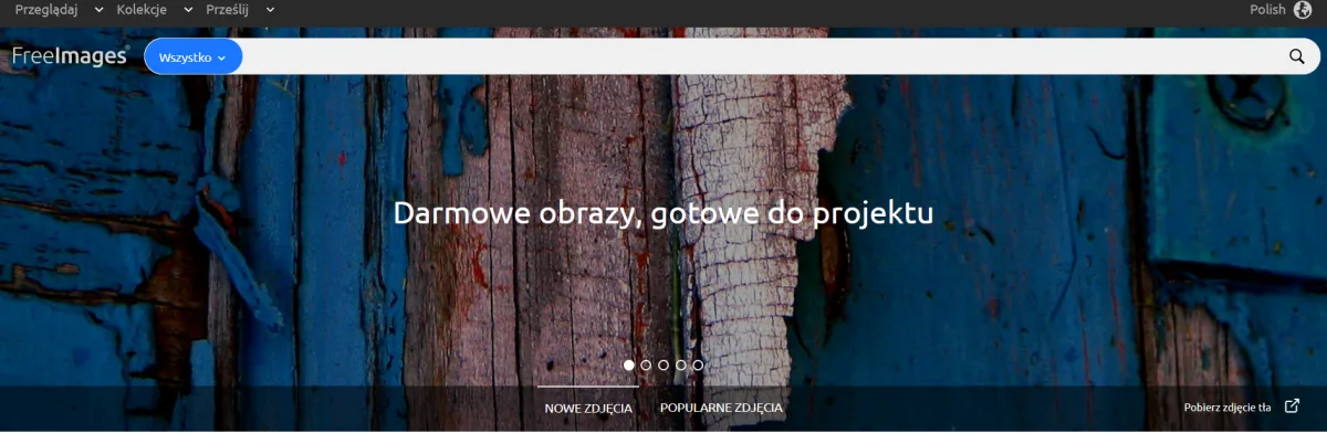 Strona główna banku zdjęć Free Images z wyszukiwarką