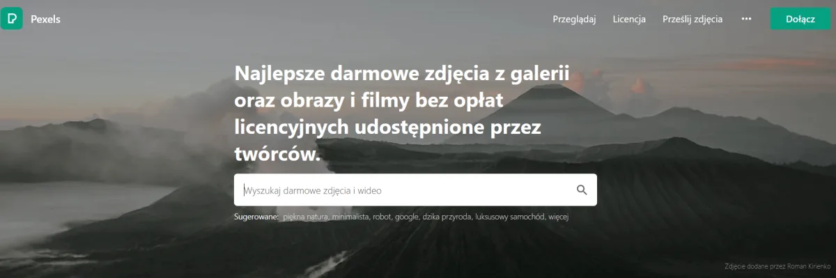 Strona główna banku zdjęć Pexels z wyszukiwarką darmowych zdjęć i filmów