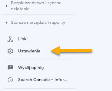 ustawienia Google Search Console