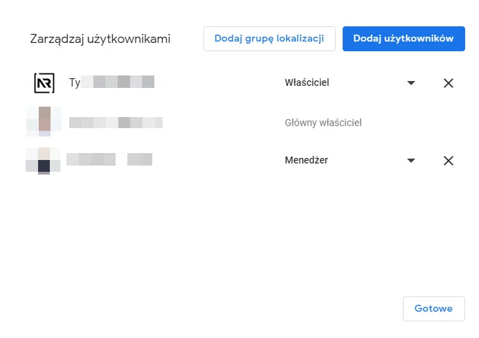 GMF zarządzaj użytkownikami