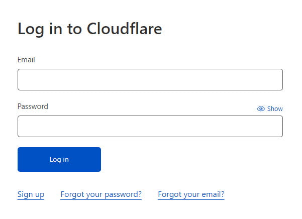 logowanie do cloudflare