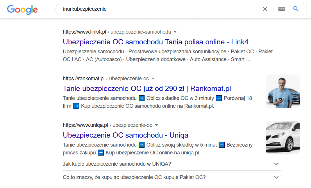operator wyniki zawierające frazę w URL operator wyniki zawierające frazę w URL